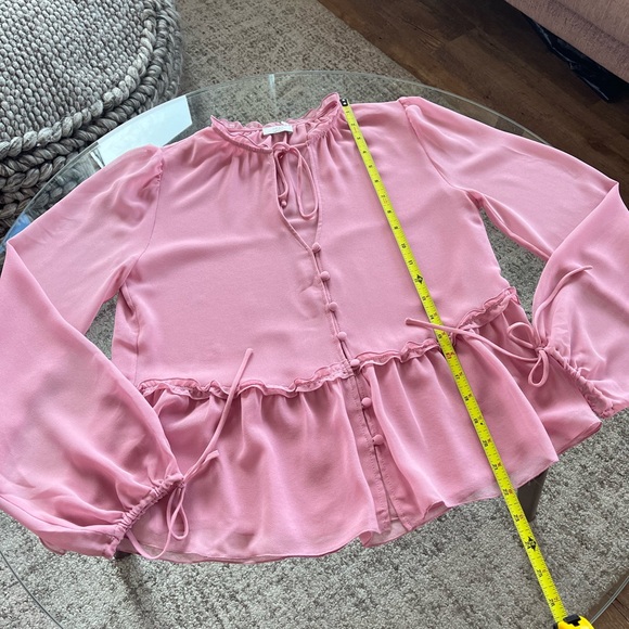 Aritzia Wilfred Rhyme Elegant Pink new Women's Formal Wedding Guest Blouse XXS - Picture 14 of 16
